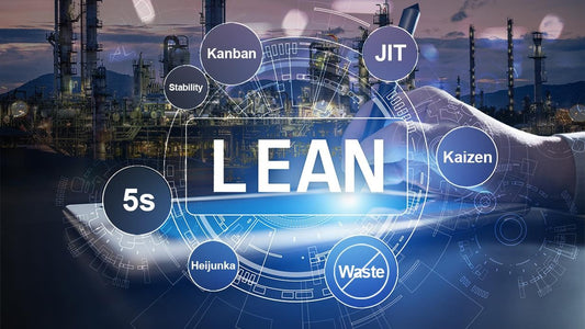 Lean management text with industrial background