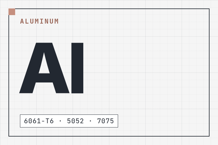 Aluminum: 6061-T6 · 5052 · 7075